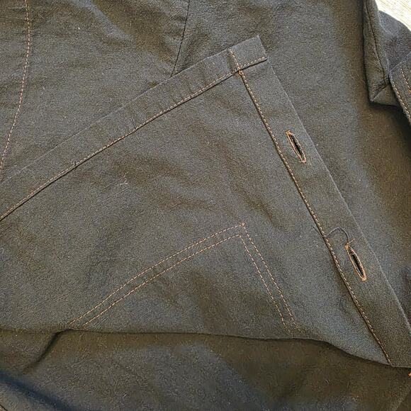 Black Cotton two piece short and collared buttoned top summer set - Picture 7 of 10